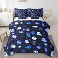 7 Pieces Cute Spooky Animal Bedding Queen Size Kawaii Ghost Print