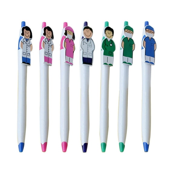 7 Pieces Doctor Nurse Ballpoint Pen Retractable Ballpoint Pen Retractable Ballpoint Pen