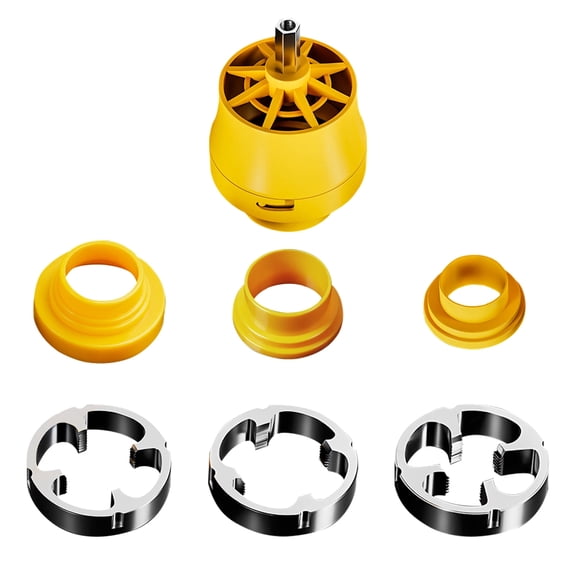 7 Pieces Electric Drill PVC Pipe Threader, Reusable Plastic Plumbing Tool, Modified Thread Maker, Household Pipe Threading Tool with 3 Dies, 1'', 3/4'' 1/2''