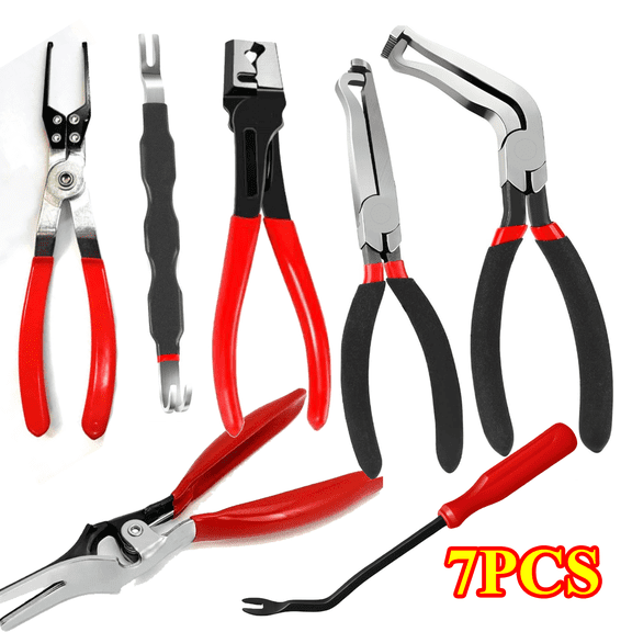 7 Pieces Electrical Disconnect Pliers for Cars, Automotive Electrical Plug Connector Disconnect Tool and Connector Separator and Hose Clamp Pliers Terminal Removal Tools
