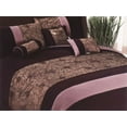 thumbnail image 1 of 7-Pieces Elegant Lily Flower Pattern Comforter Set Purple Gold Chocolate Queen, 1 of 1