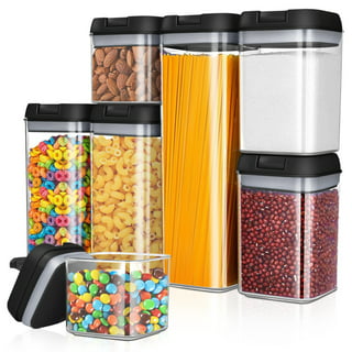 Shazo 9 PC Airtight Food Storage Containers Set with Lids Plastic Kitchen Cabinet & Pantry Organization Canister Set for Spices, Herbs, Coffee & Tea