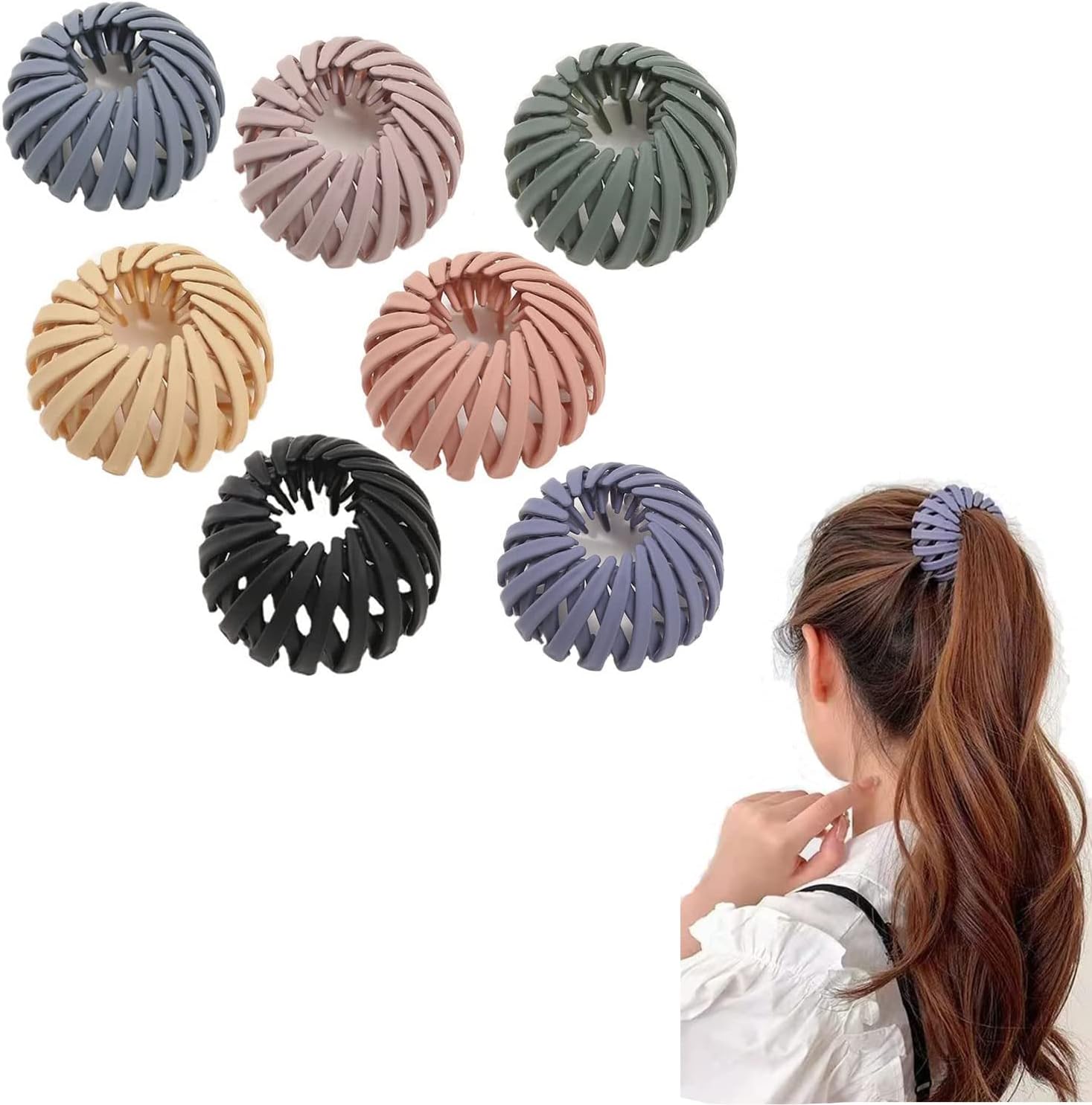 7 Pieces Lazy Bird's Nest Plate Hairpin, Birds Nest Hair Clip, Ponytail