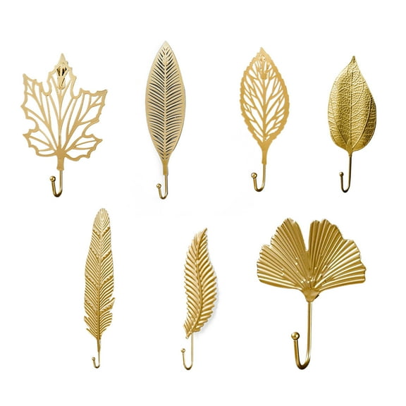 7 Pieces Leaves Hooks Wall Mounted Coat Hooks Heavy Duty Backpack Hooks Robe Hooks Hat Hook for Hanging Coat Towel Bag