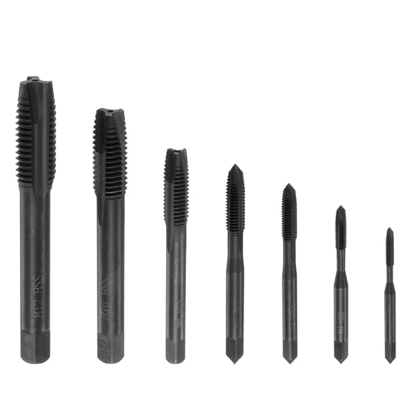 7 Pieces Metric Spiral Point Thread Tap Set M3 M4 M5 M6 M8 M10 M12 Nitride Coated Screw Repair Tool