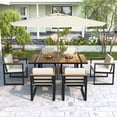 thumbnail image 1 of 7 Pieces Outdoor Dining Set Patio Dining Table and Chair Set with and Removable Cushions for Patio, Backyard (Beige), 1 of 12