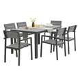 thumbnail image 1 of 7 Pieces Outdoor Dining Set Patio Dining Table and Chairs Set for 6 Aluminum Dining Furniture,Grey, 1 of 1