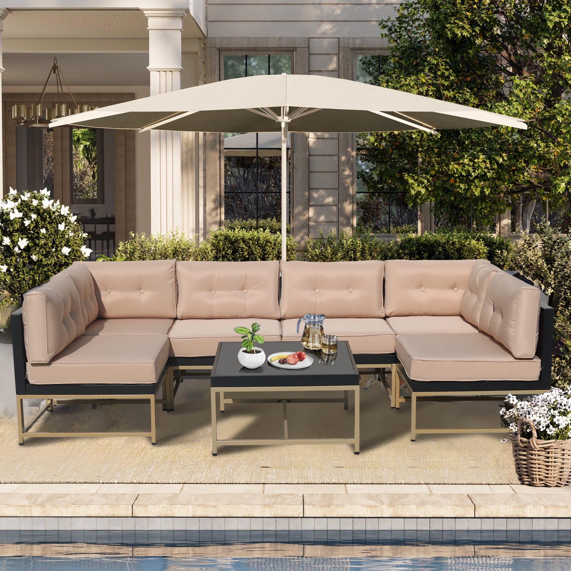 Outdoor Sectional Outdoor Corner Sofa Metal Frame Anassa