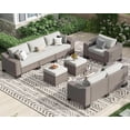 thumbnail image 1 of 8 Pieces Outdoor Patio Furniture Sets with Ottman, Manual Weaving Wicker for Backyard Patio Garden, 1 of 8