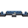 thumbnail image 1 of 7 Pieces Outdoor Patio Sectional Sofa Couch, Wicker Furniture Patio Conversation Sets with Washable Cushions & Coffee Table for Garden, Poolside, Backyard, 1 of 6