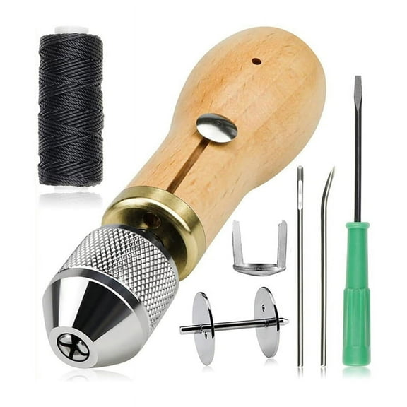 7 Pieces Portable Sewing Awl Kit, Leather Stitching Craft with Needles,for Handmade Tools
