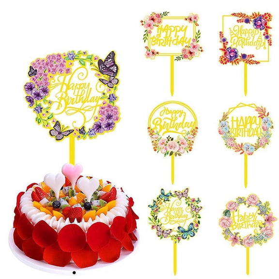7 Pieces Printed Insert Widget Goddess Party Dessert Decoration Cake Insert