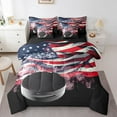 thumbnail image 1 of 7 Pieces Queen Comforter Set,Ice Hockey All Season Bed in a Bag,Athletic Sports Game Bedding Set with American Flag Comforter,Flat Sheet,Fitted Sheet,Pillowcases,Pillow Shams, 1 of 5