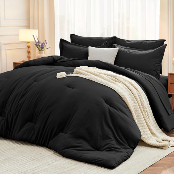 7 Pieces Queen Comforter Set Soft Bed In A Bag Size All Season Bedding ...