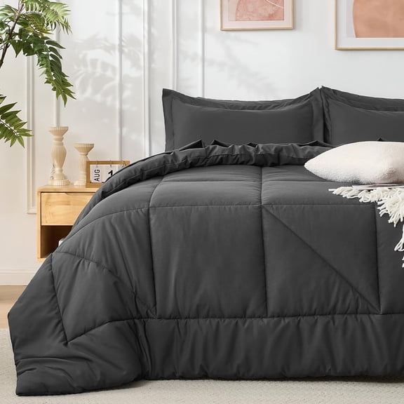 7 Pieces Queen Comforter Set - Utral Soft Microfiber Bedding Set, Thick Duvet Insert Bed in a Bag Without