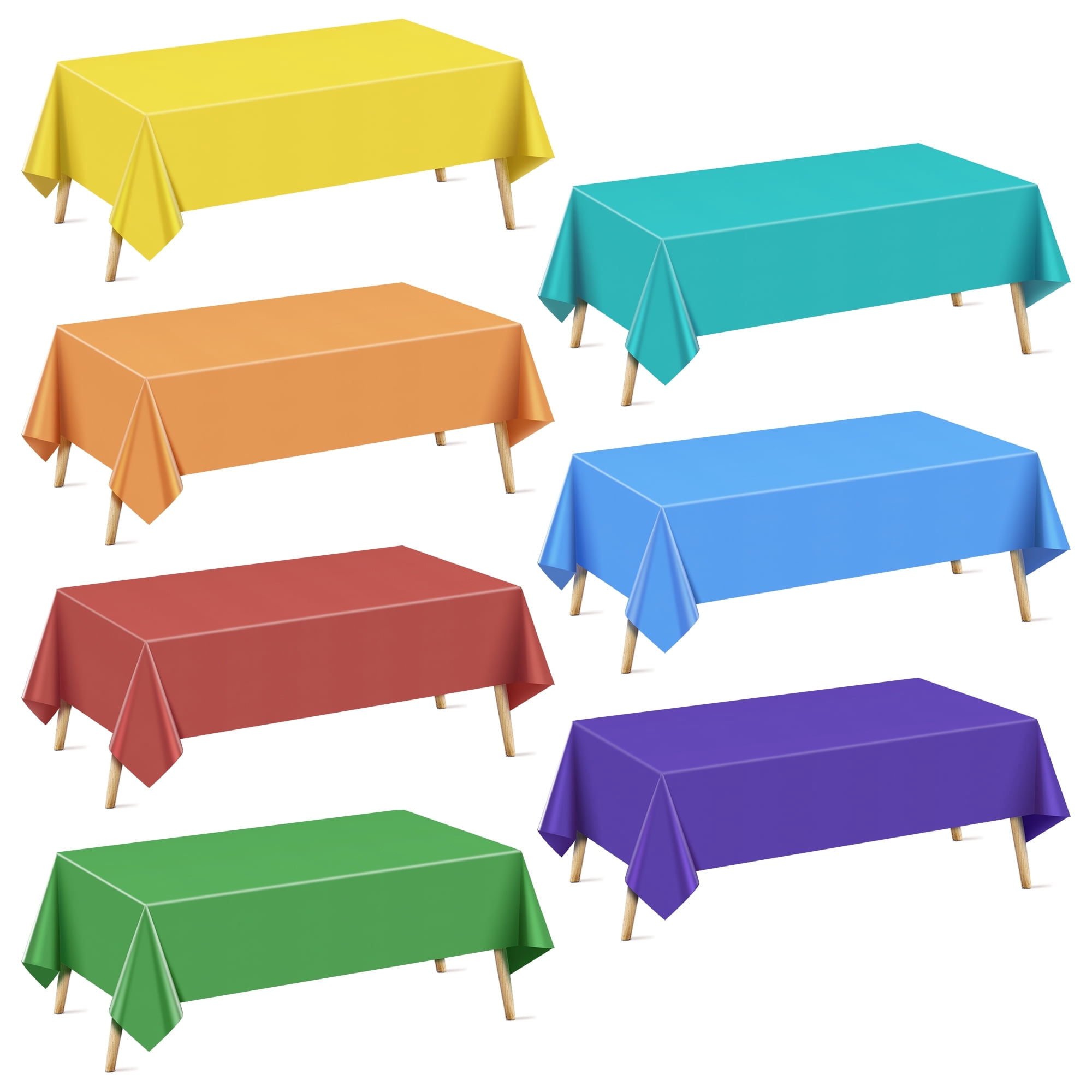 Rectangular Coloring Tablecloth 7 Pieces Rainbow Series Rectangle Tablecloth, 54x72