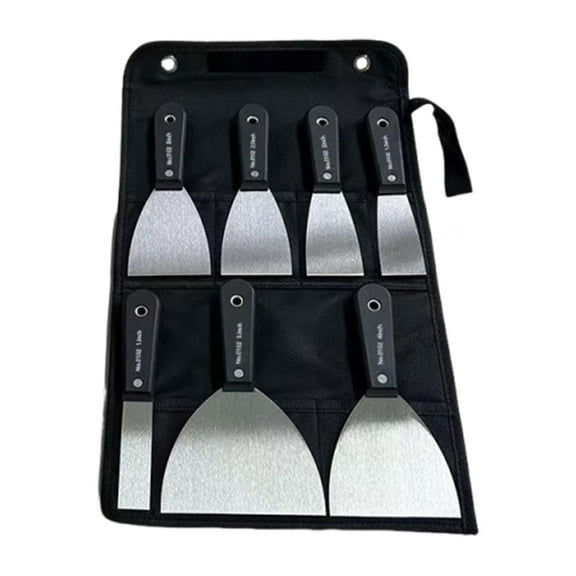 7 Pieces Spackle Drywall Putty Knife Tools Stainless Steel Construction for Wallpaper Removal and Plastering