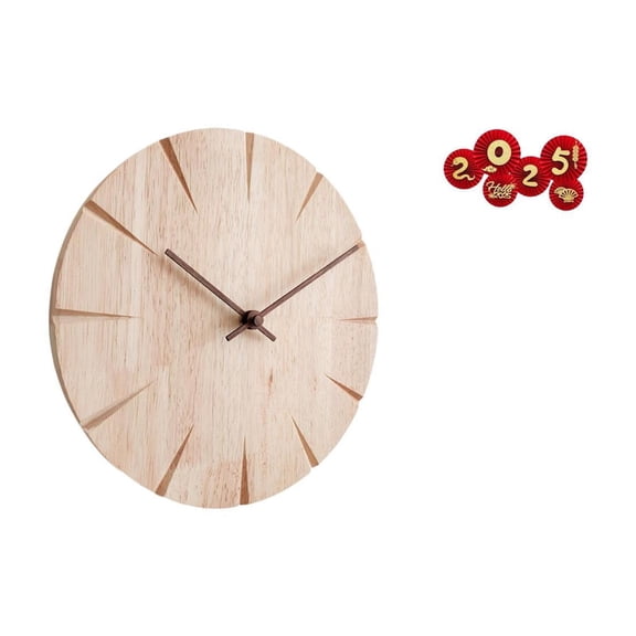 7 Pieces Wall Clock Paper Fan Decoration Wooden Design Non Ticking for Chinese New Year Festival Home Office