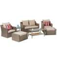 thumbnail image 1 of 7-Pieces Wicker Patio Conversation Set with Beige Cushions 00011, 1 of 6