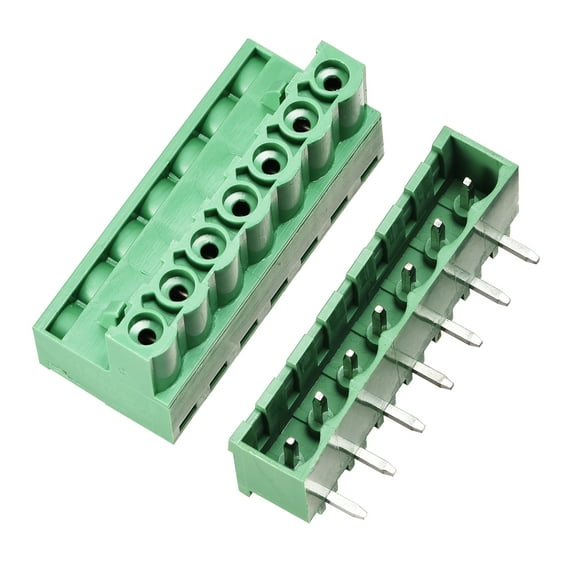 7-Pin 5.08mm Pitch Right Angle PCB Screw Terminal Block Connector 10Sets