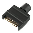 7 Pin Flat Male Plug Trailer Socket Connector Adaptor Black for