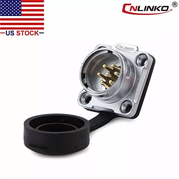 7 Pin Power Circular Connector Male Socket Receptacle Waterproof Ip67 Metal