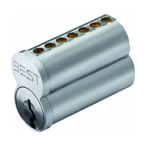 7 Pin Q Keyway Uncombinated Core, Satin Chrome