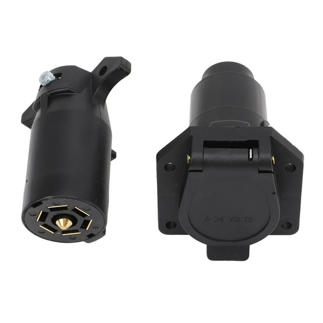 7 Pin Round Trailer Connector Male Female Wiring Adapter Plug 7 Way Plug Splice Connector Kit