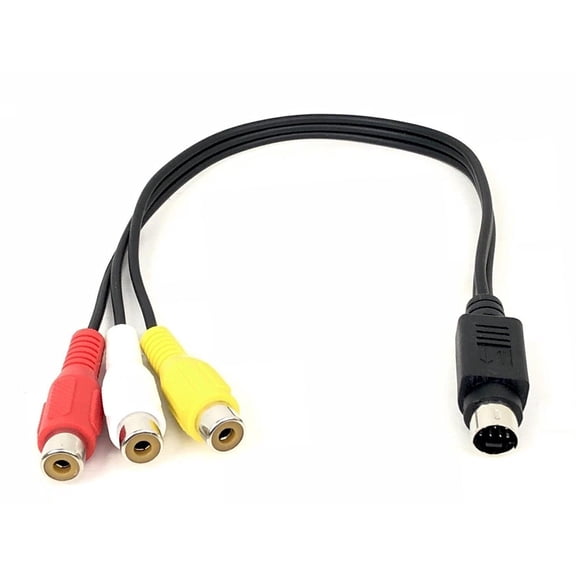7 Pin S-Video to 3 RCA AV Female Cable Composite Wire, HD Composite Video Stereo Audio AV S-video RCA Cable Adaptor for TV/HDTV CD Player VCR DVR DVD Player PC Laptop (0.3M) (RCA Female)