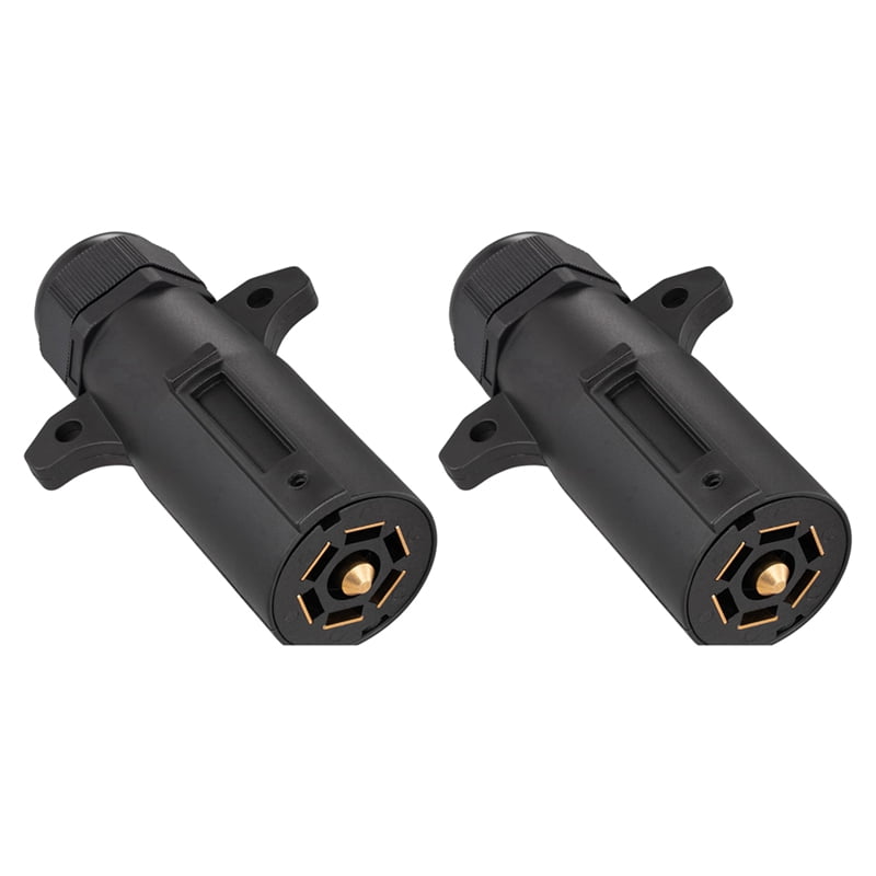 7 Pin Trailer Plug Waterproof, Round RVStyle 7 Way Trailer Plug