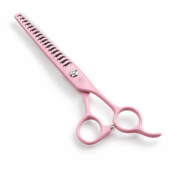 7" Pink Chunker Professional Pet Shears for Face Body and Paws
