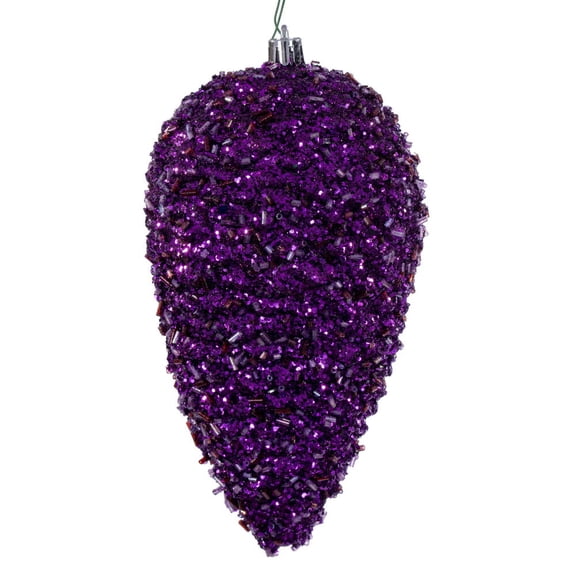 7" Plum Glitter Pinecone 4/Bag
