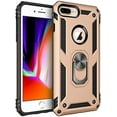 thumbnail image 1 of 7 Plus iPhone Case, iPhone 8 Plus Case Screen Camera Protection Extreme Military Armor Dual Layer Protective Ring Kickstand Gold, 1 of 11