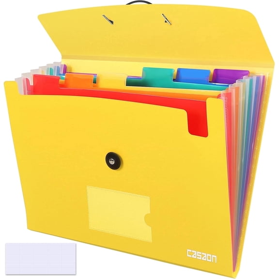 7 Pocket A4 Letter Expanding File Folder, Yellow
