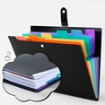 thumbnail image 1 of 7-Pocket Accordion File Organizer,Multi-Layer Colored Document Holder for Paper Storage and Study,Folder,Black,1PC, 1 of 9