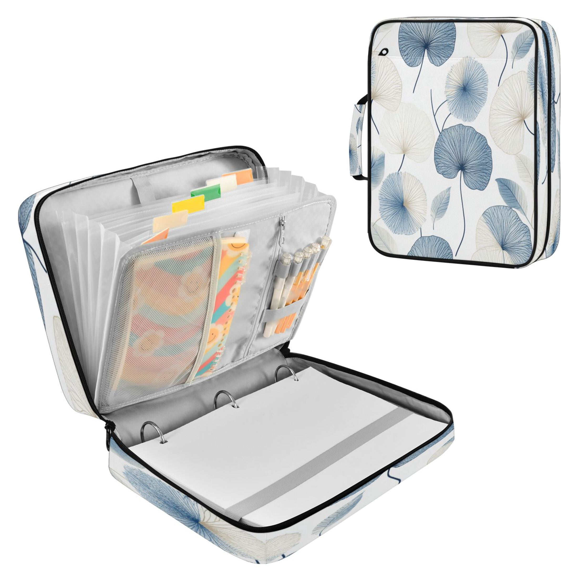Binder Filing Rack 7-Pocket Expanding Filing Folder with 3-Ring Binder Portable Document ...