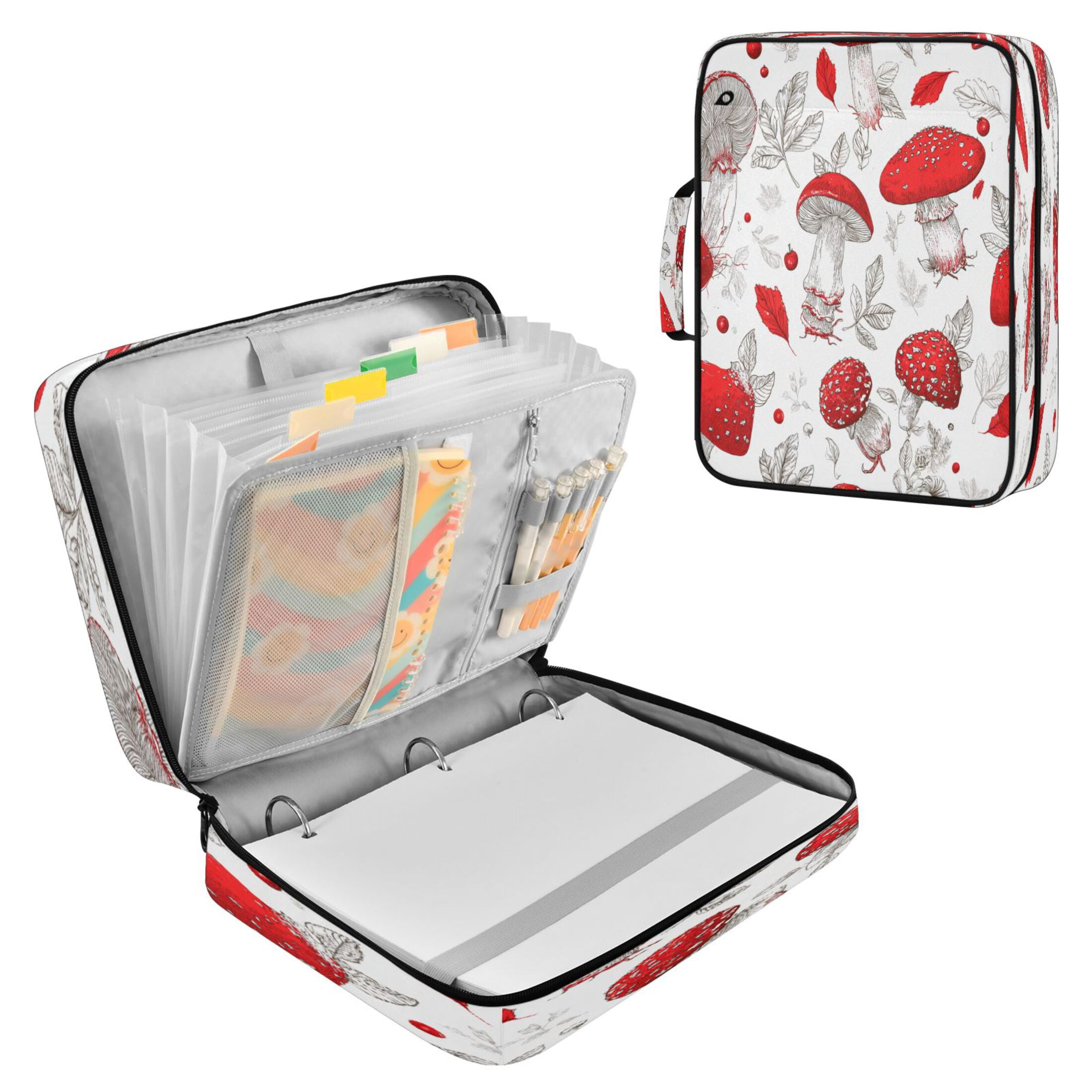 7-Pocket Expanding Filing Folder with 3-Ring Binder Portable Document ...