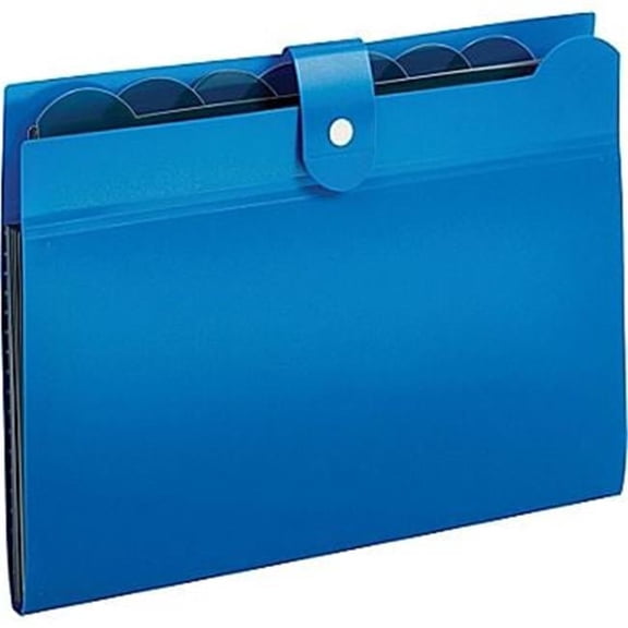 7 Pocket Poly File, Open Top, Letter Size, Blue Pack Of 6