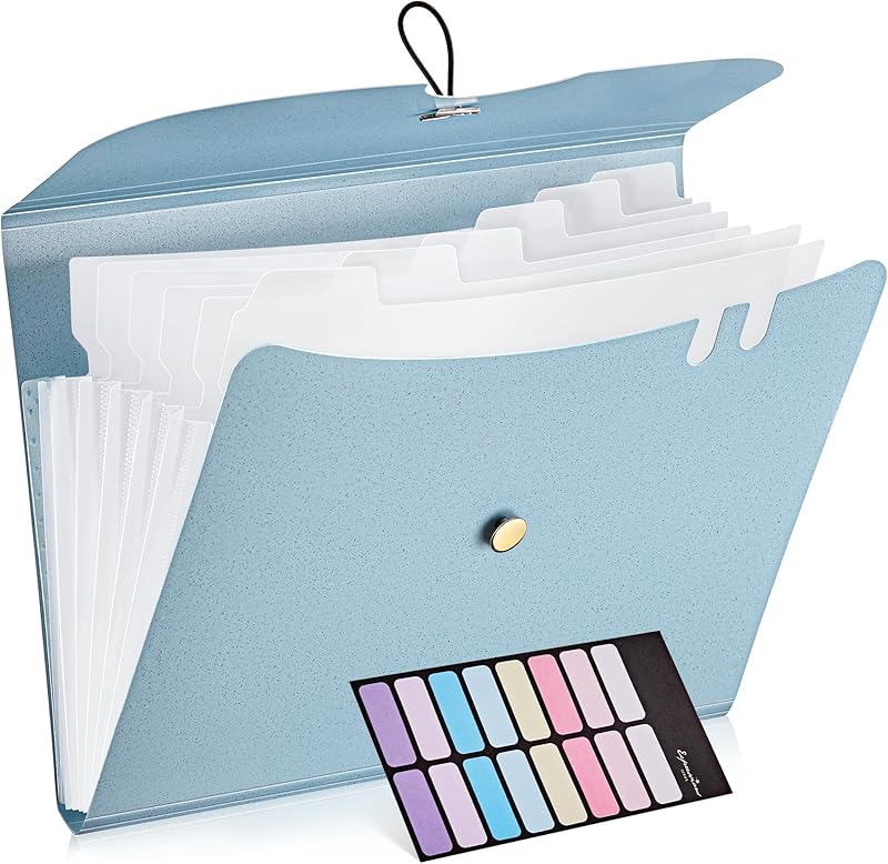 7 Pockets Expanding File Folder, A4 Size Accordion File Folders with 12 ...