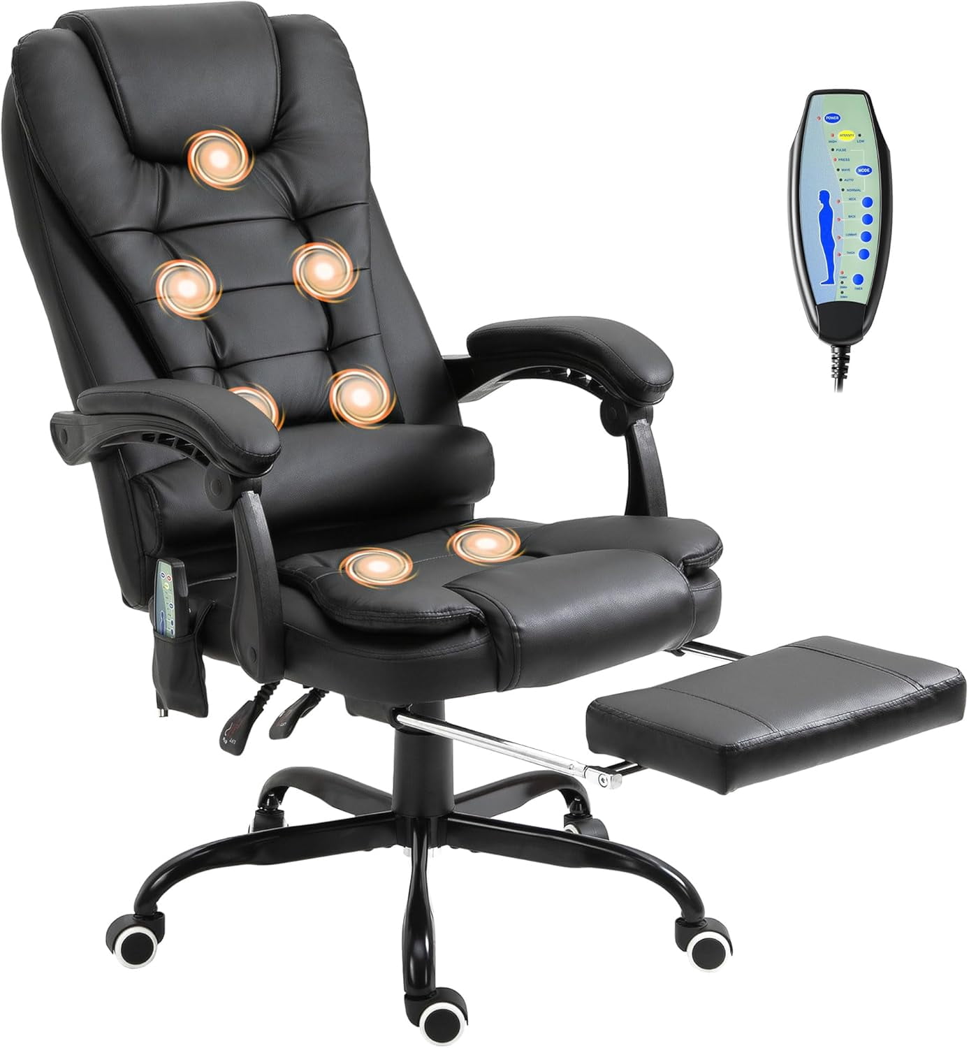 7-Point Vibrating Massage Office Chair, High Back Computer Chair with ...