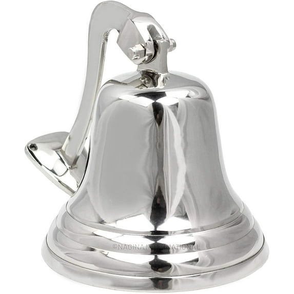 7" Polished Aluminum Dinner Bell - Nautical Ship Décor