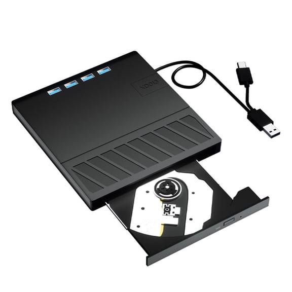 7 Port External Disc Drives USB3.0 Type C Portable Disc Player Burners Reader Writer Optical Disk Drives for Laptop Desktop