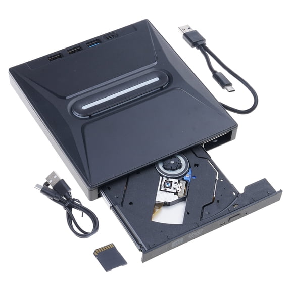7 Port External USB3.0 External Disk Drive Disc Player Portable Burning Reader For Laptops Systems