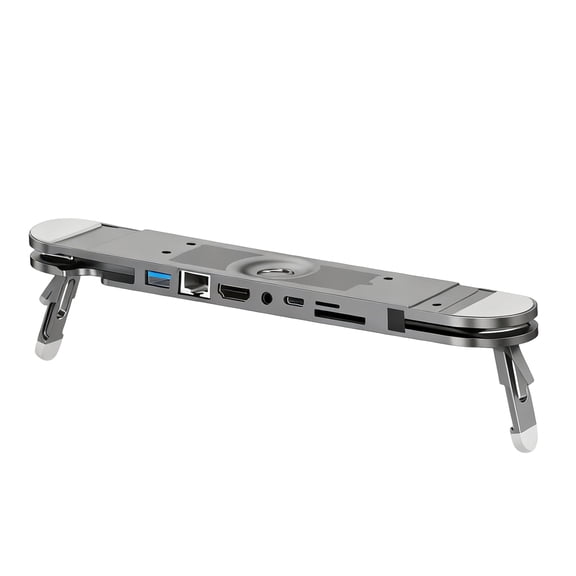 7 Port Foldable USB C Stand Dock With PD100W Charging 4K Ethernet Port Height Adjustable Dock For Notebook