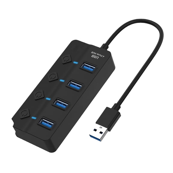 7 Port USB 2.0 Hub for Laptop with Individual Switch and Wide Compatibility for USB Device Expansion