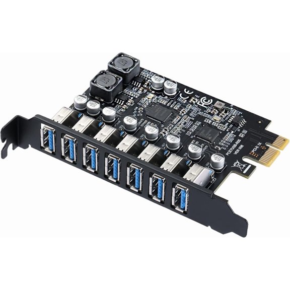 7-Port USB 3.0 PCIe Expansion Card for Desktop PC, 5Gbps SuperSpeed Data Transfer, PCI Express to USB 3.0 Hub Card with Dedicated Channels & UASP Support, Windows 11/10/8/7/XP/Vista/Linux