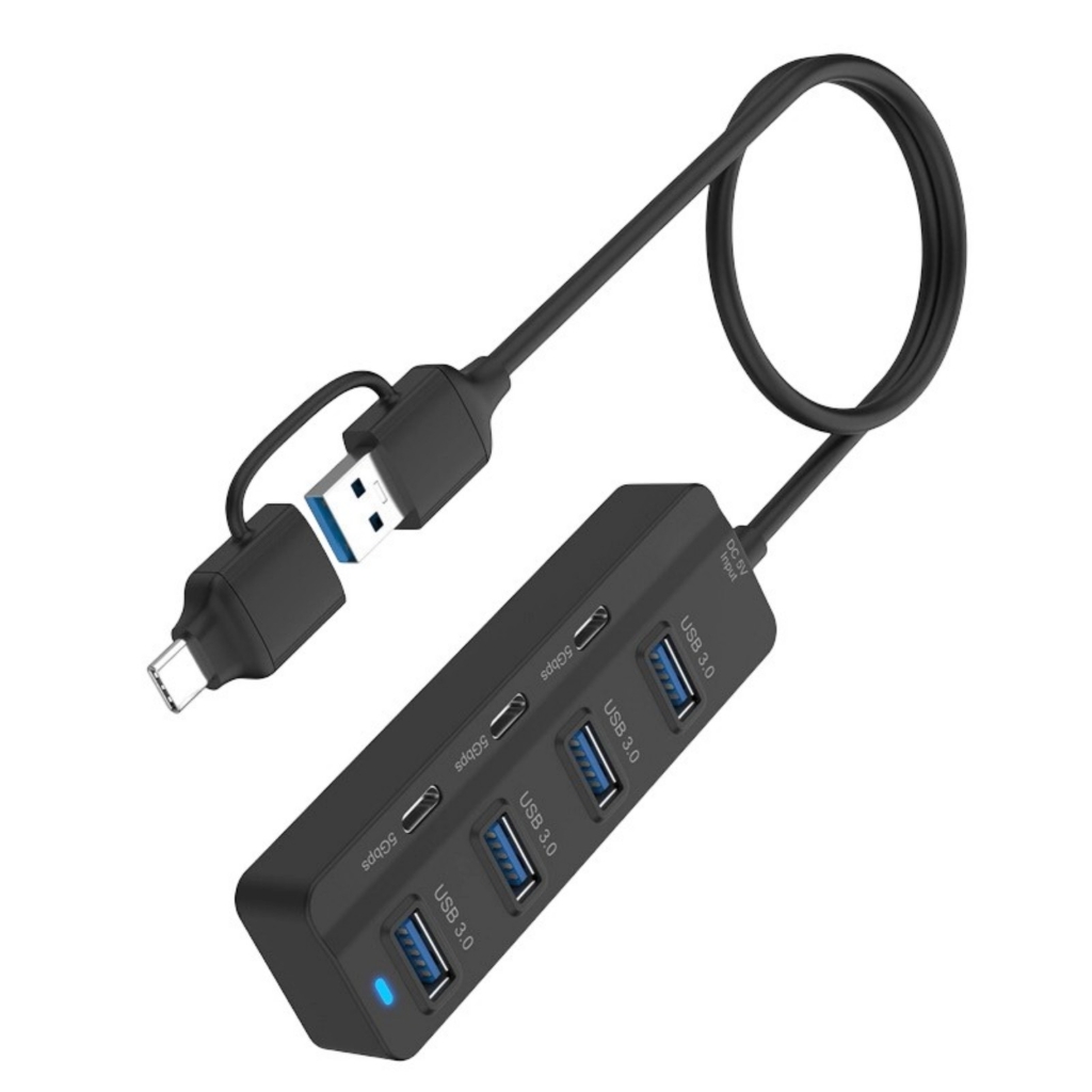 7 Port USB Hubs with LED Indicators Hot Swappable Design for Double USB ...