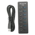 thumbnail image 1 of 7 Port USB3.2 Gen2 HUB 10Gbps USB 3.0 Hub with Individual Switch Control LED Indicator with Power Adapter US Plug, 1 of 10