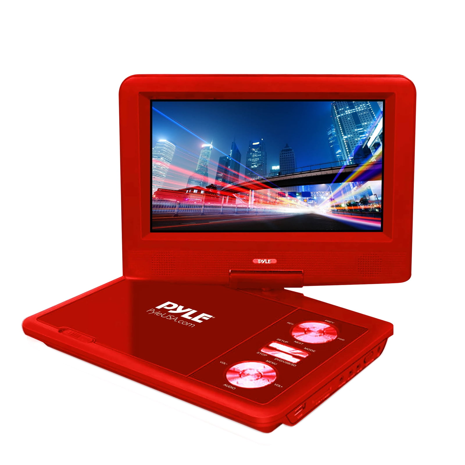 7" Portable CD/DVD Player, Builtin Battery, USB/SD Card Memory Readers