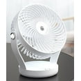 thumbnail image 1 of 7" Portable Rechargeable Desk Fan 4-Speed Breeze Adjustable Quiet 320 Rotation - White, 1 of 6